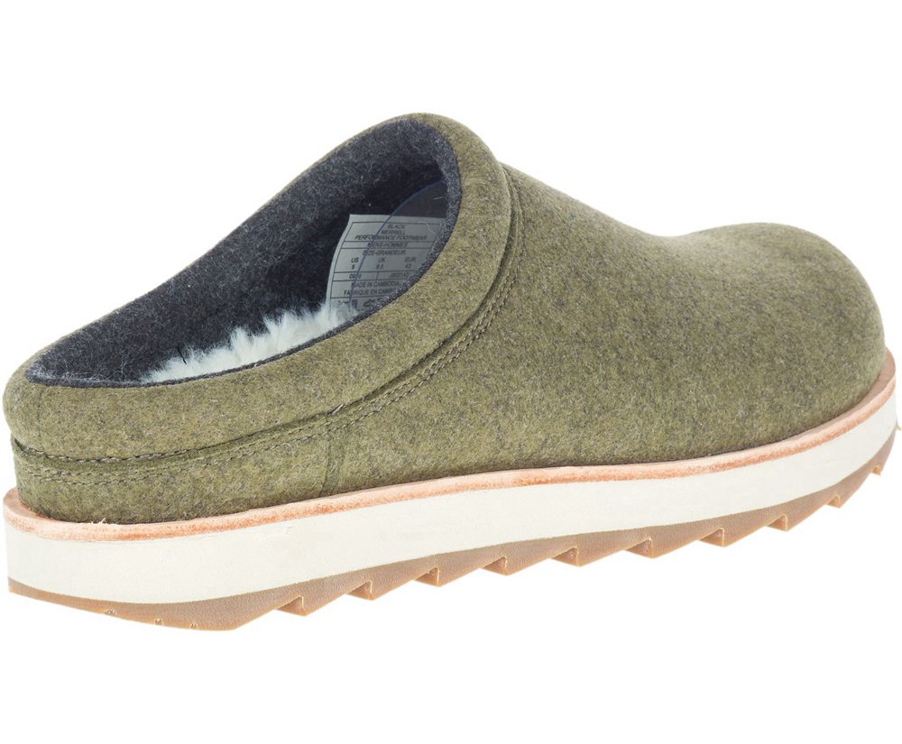 Merrell Barefoot Sko Herre - Juno Clog Wool - Olivengrøn - UZD649382